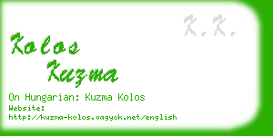 kolos kuzma business card